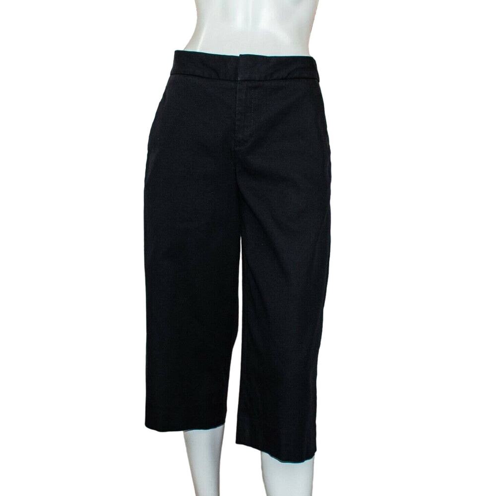 EVERLANE the Cropped Wide Leg denim Pants Black Cotton Size 4